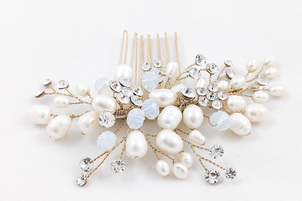 ivory knot-bridal accessories-wedding hair combs-kaya