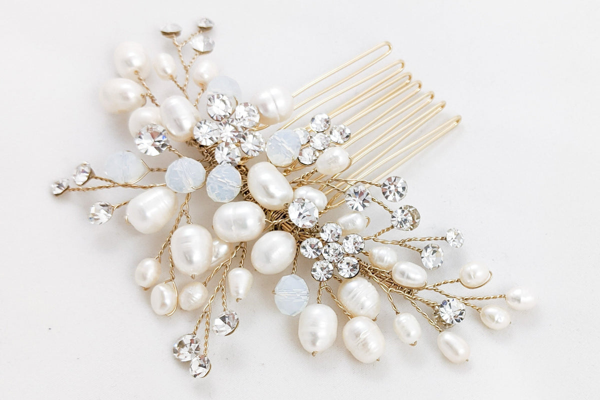 ivory knot-bridal accessories-wedding hair combs-kaya
