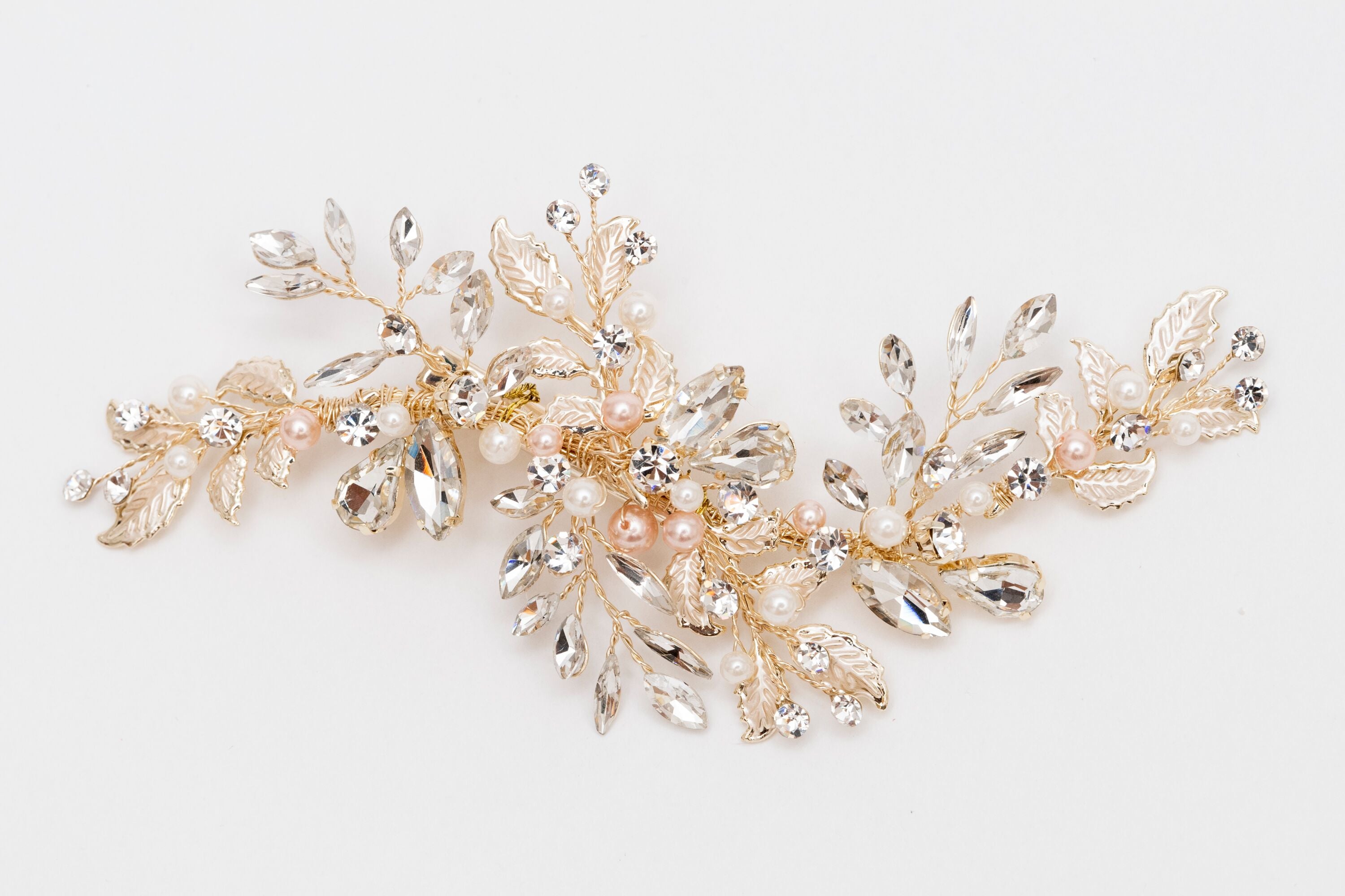 ivory knot-bridal hair clip-aurora gold wedding clip