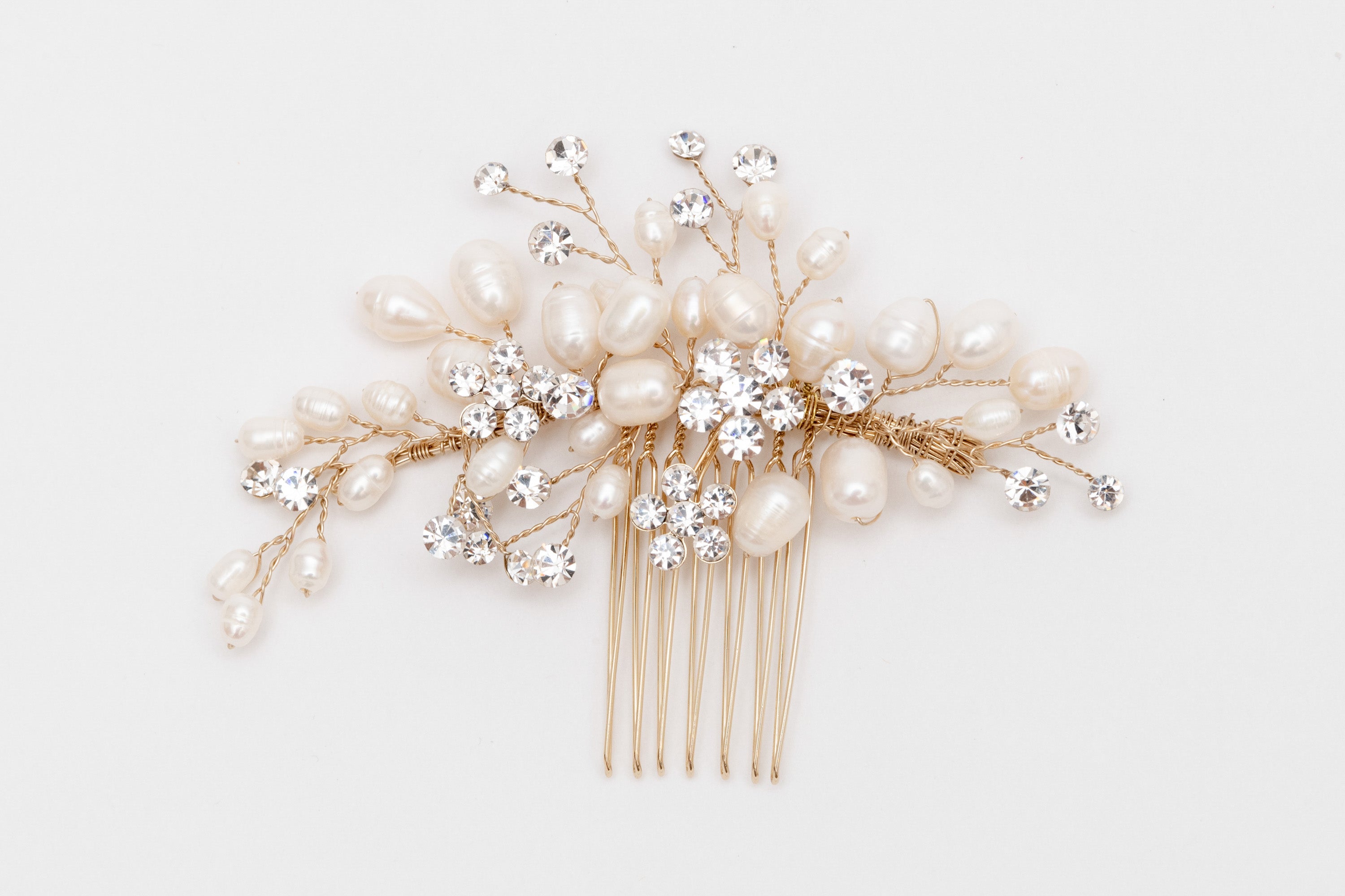ivory knot-bridal hair pieces-wedding hair combs-kate
