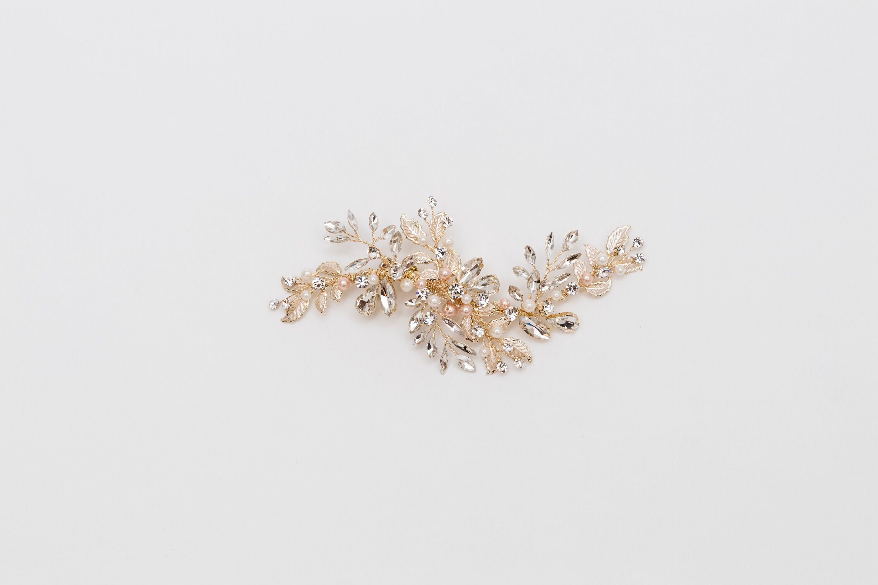 ivory knot-bridal hair clip-aurora gold wedding clip