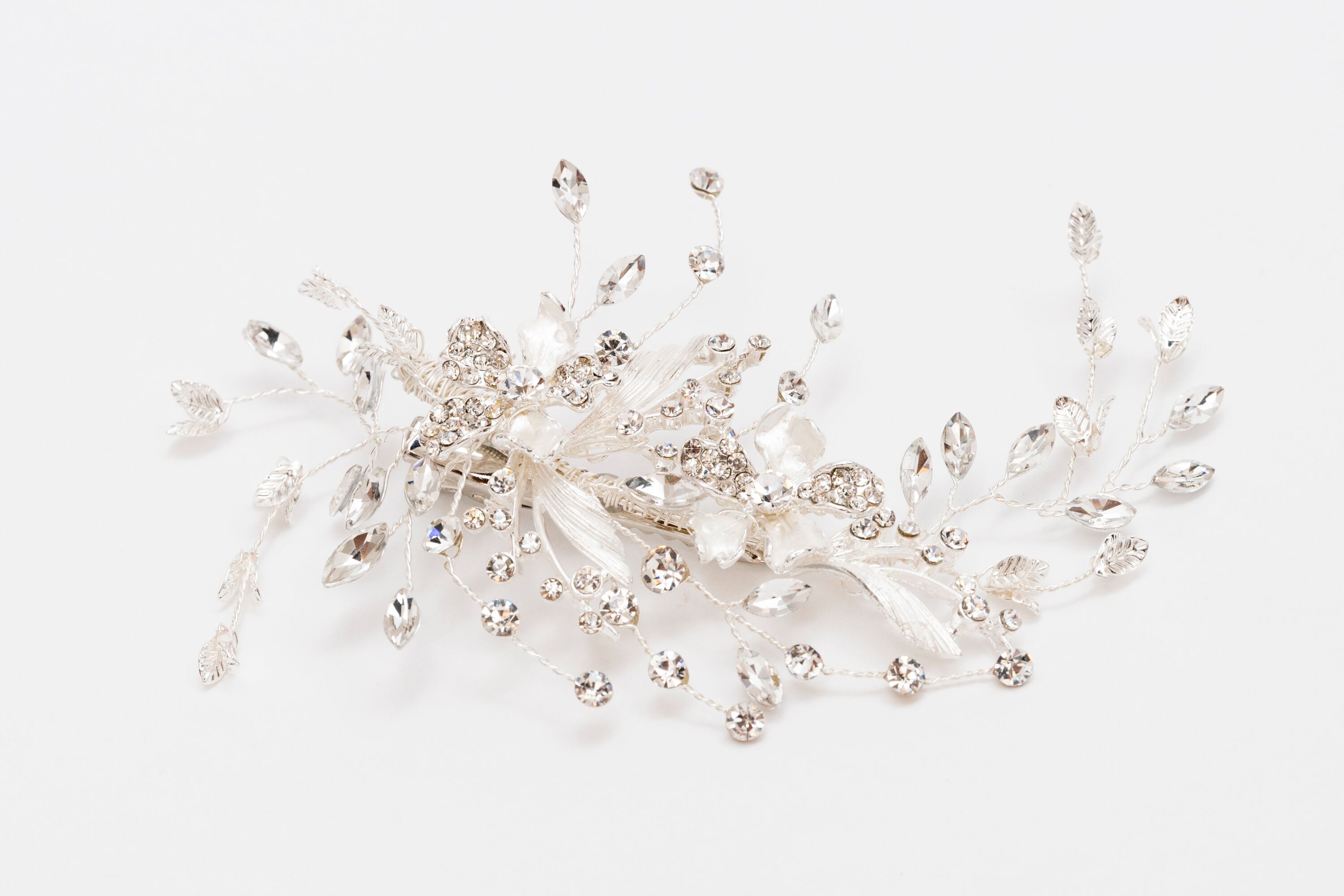 ivory knot-wedding clips-bridal hair clip-hayley