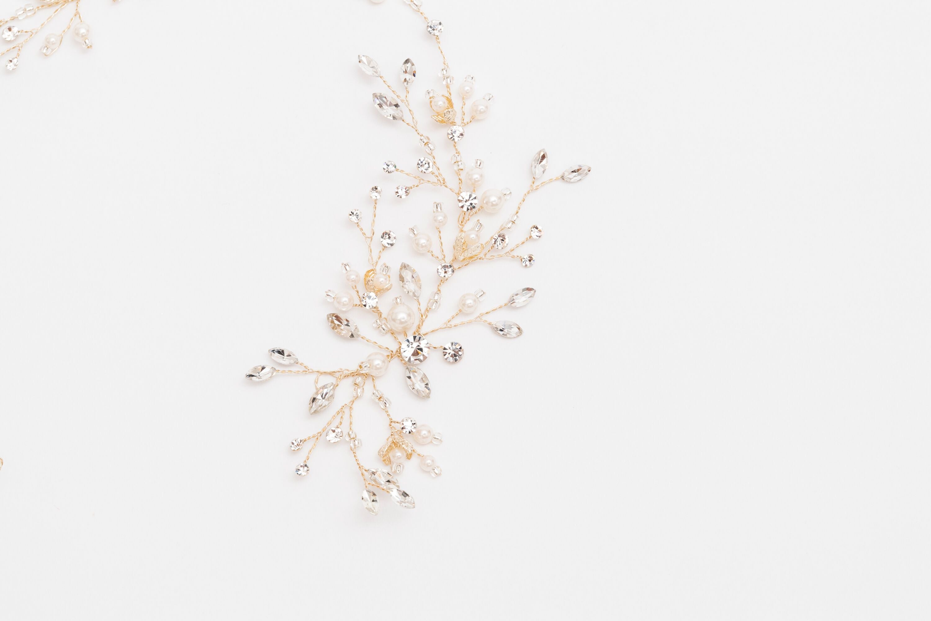 ivory knot-wedding accessories-bridal hair vine-taylor-gold